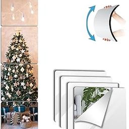 BQRIS Unbreakable Full Length Wall Mirror,The Door Mirror,4Pack 10''x10'',Acrylic Mirror Kids,Shatterproof Plexiglass Long Mirrors for Bedroom Closet,Children Non Glass Stick on Mirror-1