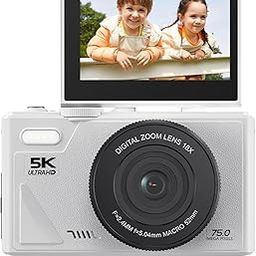 LICAEVEY 5K Digital Camera for Photography, 75MP WiFi Vlogging Camera for YouTube with 3" 180° Flip Screen, 18X Digital Zoom Autofocus Video Camara for Travel, Beginners (White)-image-99