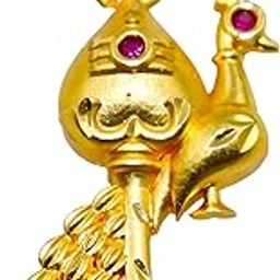 Gold-Plated Peacock Pendant with Ruby Stones, Fashion Jewellery-8