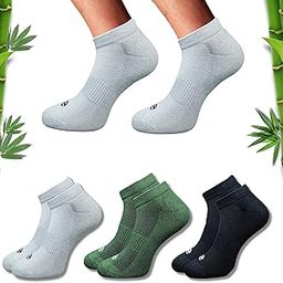 Premium Bamboo Unisex Socks - Low Cut (Set of 3: Light Grey + Olive + Black) | 88% Bamboo Fabric, Anti-Bacterial, Breathable, Soft, Seamless Design.-image-85