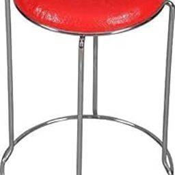 De HUB Heavy Durable Round Cushion Stainless Steel Stool 16.5 Inch for Sitting Home/Kitchen/Living Room/Caffe & Garden Non-Slip Rust Free Multipurpose Stool (1, Red)-image-51