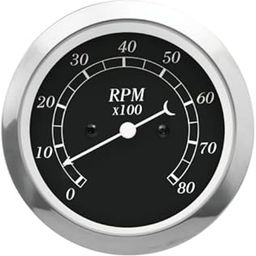 MOTOR METER RACING Classic Series Instruments Tachometer 85mm 3-3/8" for Gasoline 8000 RPM Black Dial White Needle-19