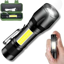 TRIDEO Waterproof LED Flashlight: Super Bright, 3 Modes, USB Rechargeable, Long-Lasting 6-Hour Torch, Mini Pocket Keychain Light for Camping, Emergency|Portable with Case-2