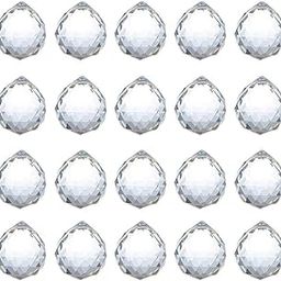 20mm Clear Feng Shui Crystal Ball Prisms Pendant Suncatcher Hanging Faceted Prism Balls, Pack of 20-image-41