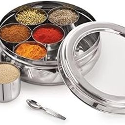 Avenure® Masala Dabba Masala Container Spice Box Spice Containers for Kitchen Storage Masala Box Masala Box Steel Spices Container for Kitchen Spices Box | 1300 ML-image-92
