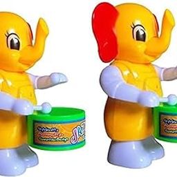 TOYSFAST ( Pack of 2 Elephant Drum Toys for Kids Funny Key-Operated Cute Elephant Toy with Drumming and Dancing Action for Kids Hathi Toy (C02)-8