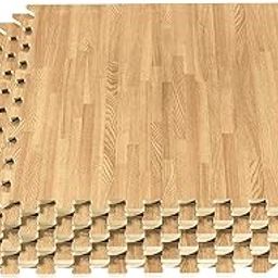 Kobo Imported Wood Grain Puzzle Floor Mat, EVA Foam Interlocking Tiles, Protective Flooring and Cushion for Workouts (4 Feet x 4 Feet)-28