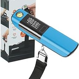 Linist Digital Luggage Scale with Built-in Tape Measure – Portable Travel Suitcase Weigher with LCD Display, Horizontal Bubble for Accurate Measurement, Unit Switch, and Weight for Traveling-50 Kg-45