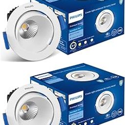 PHILIPS 7-watt Round LED COB Spot Light | 3 Colors in 1 Astra Spot LED Spotlight for Display & Decorations | Adjustable and Tiltable | Cut Out: 67mm, Color: Tunable White, Pack of 2-image-64