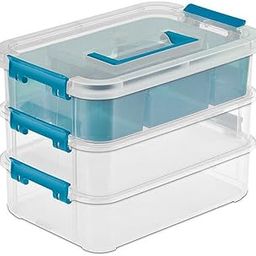 Kesi 2 Layer Carry Box, Plastic Multipurpose Portable Storage Container Box Handled Organizer Storage Box for Organizing Stationery, Sewing, Art Craft, Jewelry and Beauty Supplies(multicolur)-20