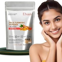 Elvaay Fine Wild Turmeric or Kasturi Haldi Bath Powder for Skin Whitening, Body Scrub for Women, Cleanser, 100g-image-29