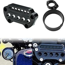 HCmotorku Motorcycle Speedometer Side Mount Indicator Bracket 39MM Handlebar Clamp Fit for Harley Dyna 1993-2005 Sportster XL883 X1200 1993-2023 Black-picture-25