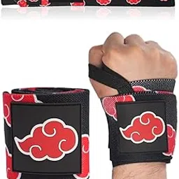 Anime Wrist Wraps Lifting Straps 24" for Men and Women - 1 Pair Each, Red Cloud Gym Accessories Support Weightlifting, Powerlifting, Strength Training, and Improve Workout-image-60
