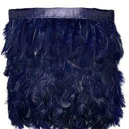 De-Ultimate (8cm X 3 Mtr) Blue Wings Feather Fur Gota Lace for Wedding Party Suits, Sarees, Gowns, Lehengas, Dresses Embellishment Designing & Tailoring Purpose-43