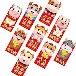 SOWUNO 30PCS 2021 Zodiac Ox New Year Lucky Money Packet Fashion Lucky Money Envelope Chinese New Year Hong Bao Cartoon Red Envelope-image-16