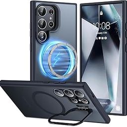 EGOTUDE Stand Case for Samsung Galaxy S24 Ultra | Magnetic Translucent Frosted Matte Hard Back Cover-25