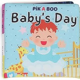 PiK A BOO Baby's Day Sensory Bedtime *15 * 15 cm 4 Page Story Cloth Book Soft Toy for Baby, Infant 6 Months, 1 2 3 Years Crinkle Page Early Learning-14