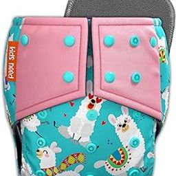 side leakage proof cloth diapers for babies 0 to 3 years, high absorbent reusable diaper 1+1 insert combo pack (5-18kg) washable nappy set adjustable free size pocket liners cover kids need B8-2