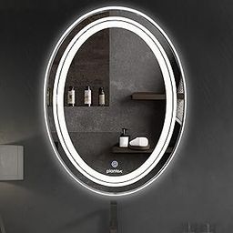Plantex Bathroom Mirror with LED 3 Lights Tone/Designer Mirror for Living Room/Bedroom/Dressing Room - Oval Shape (18 X 24 Inch)-17