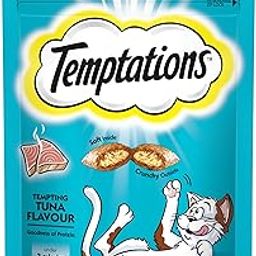 Temptations Crunchy Cat Treats, Tempting Tuna Flavour, 85 g, Goodness of Protein, Vitamins & Minerals, Soft Inside Crunchy Outside-image-72