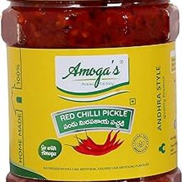 Amoga's Pickles Factory Red Chilli Pickle ,Andhra Authentic 100% Natural Handmade Pickles ,500gm-image-38
