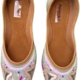 Voguish Grey Color with Multicolor Beads with Handcrafted Punjabi Jutti & Mojaris for Women & Girls-picture-1