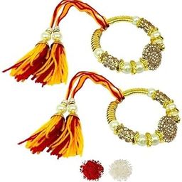 Rakhi 2 Pcs Kada Bhabhi Rakhi Chuda Bracelete Bhabhi Hanging Rakhi Lumba Pair | Rakhi For Bhabhi Kada-51-51-image-67