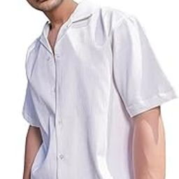 Art of Leisure Collection Men's Cotton Half Sleeve - Oversized Fit Shirt with Cuban Collar ||-picture-29