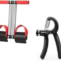 Ab Exerciser,Gym - Multipurpose Fitness Equipment for Men and Women Double Spring Tummy Trimmer with Adjustable Hand Gripper Combo for Men & Women-13