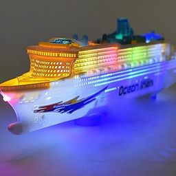 ThinkMax Kid's Ocean Liner Big Ship Model with Music LED Lights, Miniature Electric Toy Boat (As per Image)-49