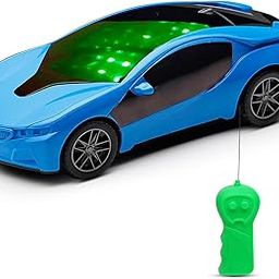 Gooyo 6328-2 Battery Operated 3D Lights Famous Remote Control High Speed Racing Car Toy for Kids | Blue Color, Power Source: 3xAA Battery in Car & 2xAA Battery in Remote Controller (Not Included)-17
