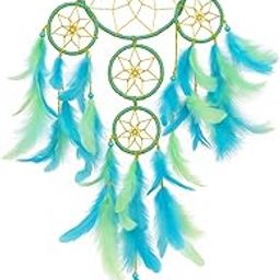 Handmade Dream Handmade Dream Catcher Web | Ethnic Wall Hanging for Home & Bedroom Décore (Green & Blue)-image-12