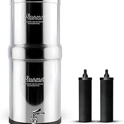 RAMA Gravity Water Filter | 24L Total Capacity (12L Storage) | 304 Stainless Steel Non-Electric Purifier for Home | Includes 2 Carbon Candles & Steel Tap | 10-Year Warranty-picture-19