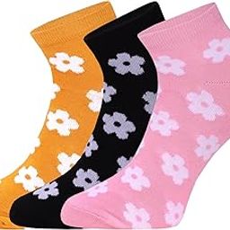 Women's Combed Cotton Ankle Length Socks I Floral Design with Softness I Breathable & Lightweight I Anti-Microbial, Anti-Odor I Free Size Comfortable Sock for Gym Daily Casual Wear – Set of 3-picture-28
