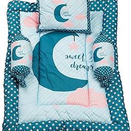 GODADI WALA Cotton Rectangular Bedding Set with 2 Rolling Pillows 1 Rectangle Pillow for 0-1 Year Child (Multi_Design) (Design 2)-image-24