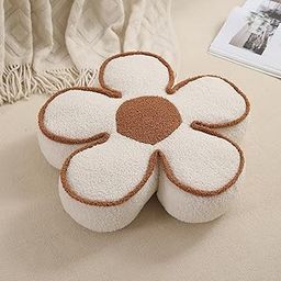 HOKIPO Flower Shaped Throw Pillow Cushion for Sofa Couch, Chair, Bed, Bedroom, Nursery or Home Décor (AR-5923-WHT)-image-125