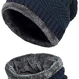 Beanie Cap & Muffler for Men & Women| Woolen Topaa| Winter Thermal Cap | Winter Cap set, Woolen Cap, Beanie Cap, Mufflers and Neck Warmer-image-54