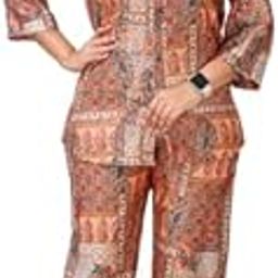 Women's Rayon Co-ord Set - Stylish 2-Piece Outfit with Top & Pant - Comfortable & Trendy Casual Wear for Daily & Party Look (Brown)-image-79