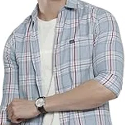 the indian garage co Men's Cotton Regular Fit Checkered Full Sleeves Cutaway Collar Casual Shirt-picture-4