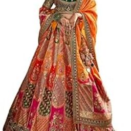 Women's Precious Multi-Color Zari Weaving Bridal Lehenga Choli With Dupatta-picture-45
