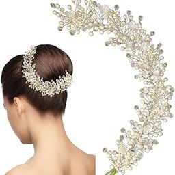 Silver Pearl Hair Styling Brooch Juda Comb Claw Hair Pins for Women and Girls Fancy Hair Clips Brooch Pearl Rhinestone Crystal Artificial diamond Hair Brooch (Design2) (Design1)-image-88