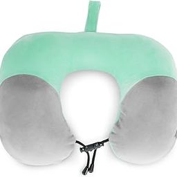 Nasher Miles 100% Pure Memory Foam Travel Neck Pillow, 360° Stable Neck Support with Snap-on Button (Teal and Grey)-image-53