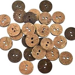 EmbroideryMaterial 72 Pieces Wooden Buttons for Clothes, Shirt Buttons for Men & Women, Coconut Shell 2 Holes Round Wooden Buttons for Kurta, Kurtis, Crafts, Sewing & Embroidery (1.5 CM Wide)-25