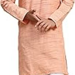 Men's Cotton Embroidered Kurta Pyjama Set Mandarin Collar Woven Design Ethnic Dress-image-5