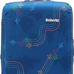 Protective Cover in Polyester Fabric with Jet Print for | 24' Inch 65 cm Medium Size | Hard Luggage Trolley Bag Cover (Fits Only On Fiber - Plastic Trolley Bag)-11