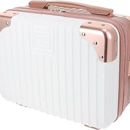 Portable Makeup Travel Case Hand Luggage Bag, Pressure-Proof ABS Carrying Makeup Case Suitcase with Elastic Band, Zipper Design Small Hard Shell Cosmetic Case for Travel Camping Women Girls-image-91