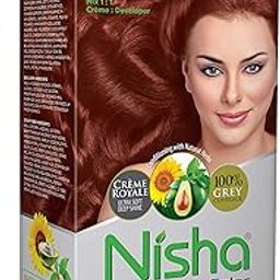 Nisha Creme Hair Colour, Permanent Hair Color Mahogany, Silky & Shiny 100% Grey Coverage & Ammonia Free Hair Dye With Natural Henna Extract, 60G+60Ml-image-55