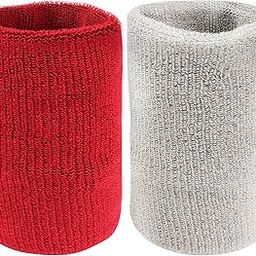 Neska Moda Unisex Maroon and Grey Pack of 2 Cotton Wrist Band-image-10
