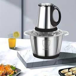 4tens Stainless Steel Electric Meat Grinders with Bowl Heavy for Kitchen Food Chopper Vegetable Fruit Mixer Blender Chopper Juicer for Onion,Nuts Blender (Meat Grinder Steel with Handle 3ltr, 3 LTR)-picture-26