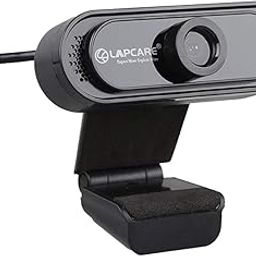 (Renewed) Lapcare Lapcam HD 720P Webcam with Noise Isolated Microphone & Computer HD Streaming Webcam for PC Desktop & Laptop w/Mic Along with Wide Angle Lens & Large Sensor for Superior Low Light (Black)-0